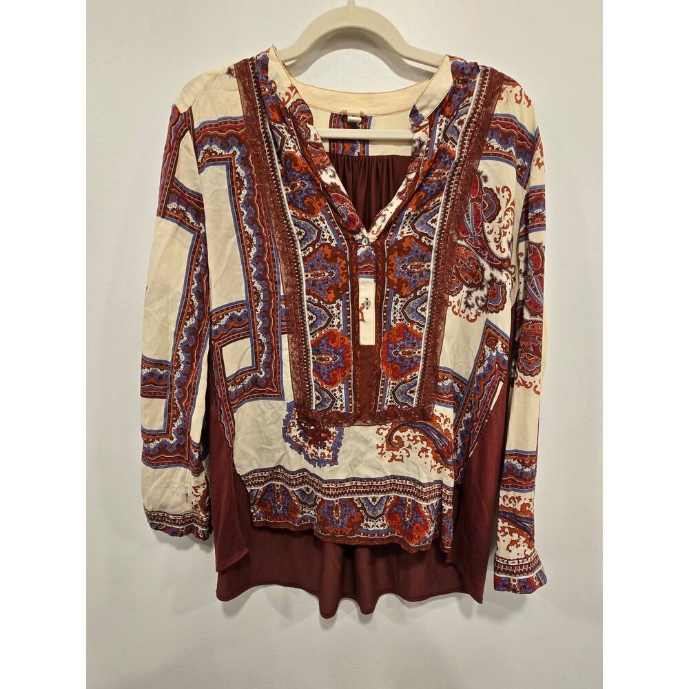 Tiny Boho Style Brown High Low Top Size Small Preloved